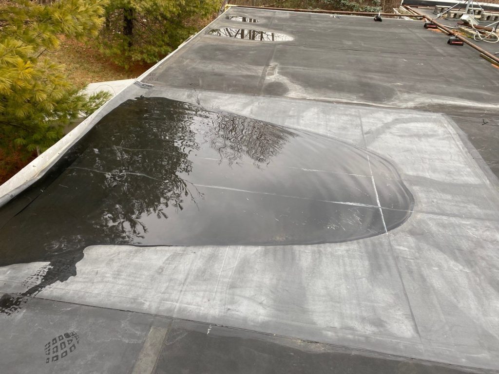 Ponding on commercial roof
