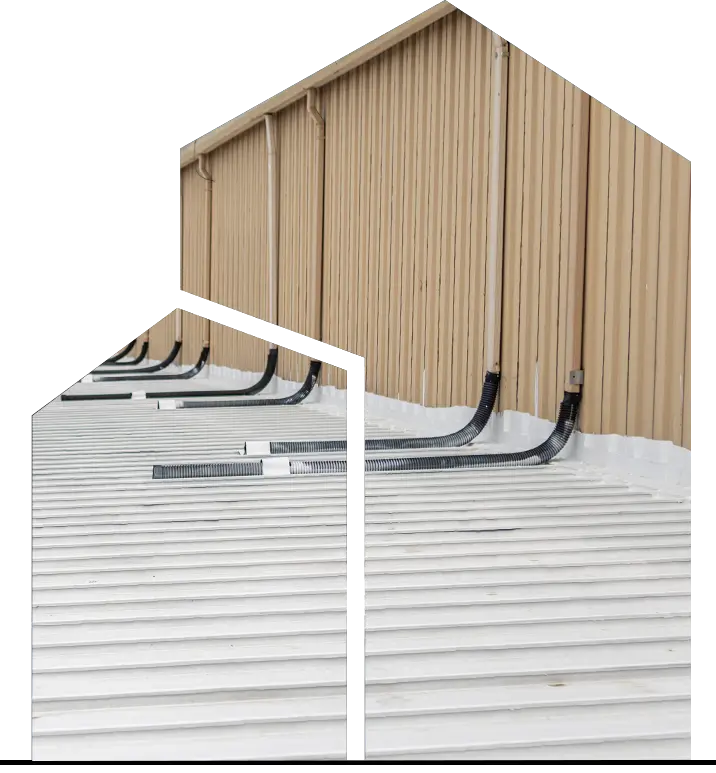 Commercial flat roof split