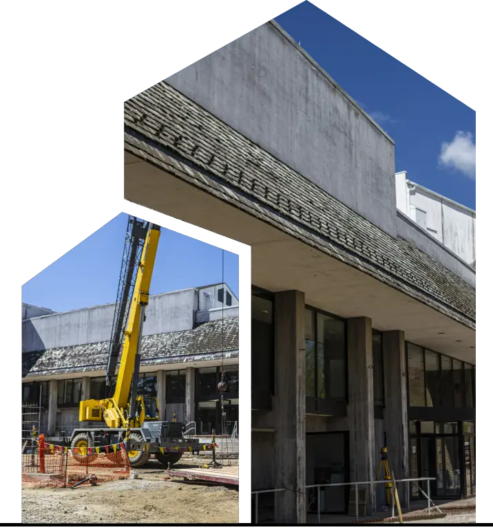 Commercial asphalt shingle, two-photo commercial roofing services